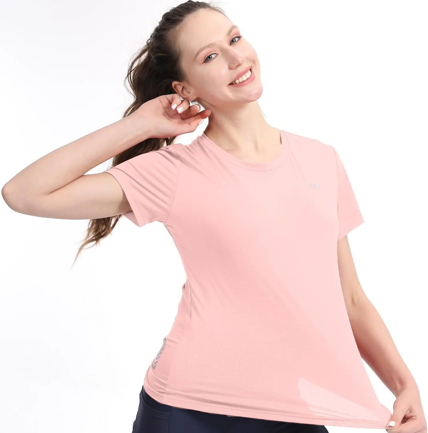 3-5 Pack Workout Shirts Women Running Quick Dry Crew Neck Gym Moisture Wicking T-Shirts Athletic Yoga Tee Top UPF 50 