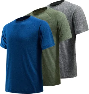 7/5/3 Workout Shirts for Men Pack Quick Dry Moisture Wicking Mens Gym Athletic Exercise Running Short Sleeve Tee Tops