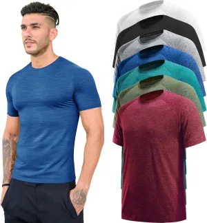 7/5/3 Workout Shirts for Men Pack Quick Dry Moisture Wicking Mens Gym Athletic Exercise Running Short Sleeve Tee Tops