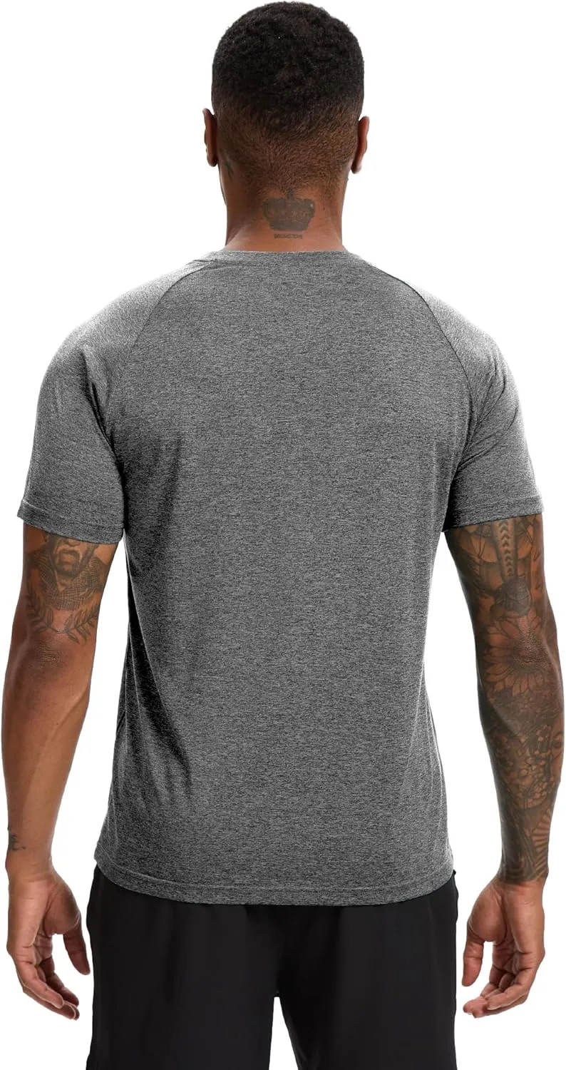 7/5/3 Workout Shirts for Men Pack Quick Dry Moisture Wicking Mens Gym Athletic Exercise Running Short Sleeve Tee Tops