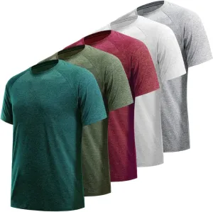 7/5/3 Workout Shirts for Men Pack Quick Dry Moisture Wicking Mens Gym Athletic Exercise Running Short Sleeve Tee Tops