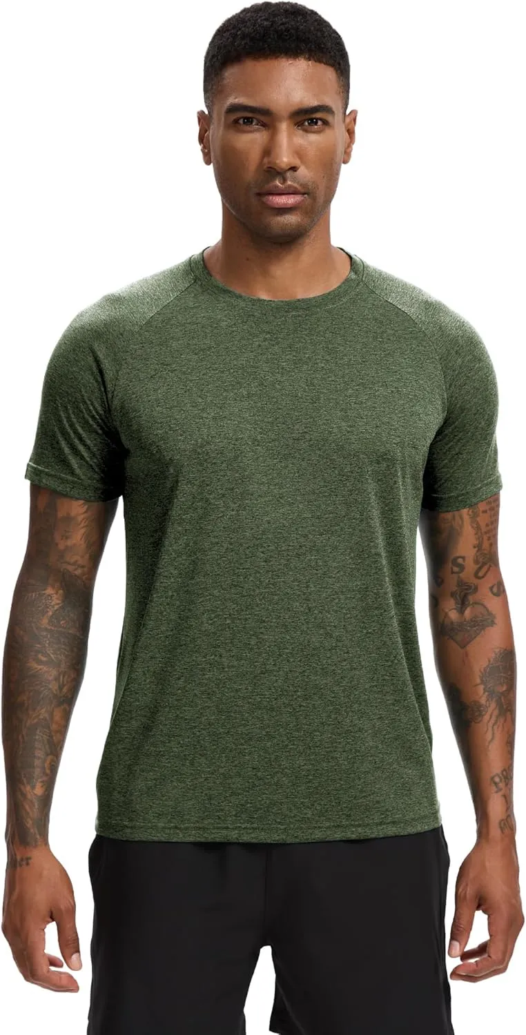7/5/3 Workout Shirts for Men Pack Quick Dry Moisture Wicking Mens Gym Athletic Exercise Running Short Sleeve Tee Tops