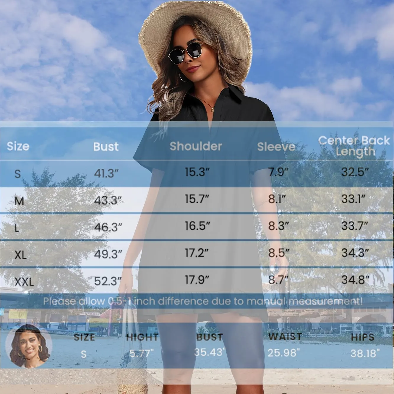 AI'MAGE Womens Swimsuit Coverup Short Sleeve Beach Bathing Suit Cover Up Swimwear Flowy Ruffle Bikini Dress Shirt
