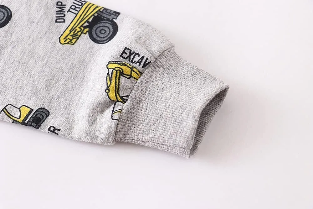 Akyzic Boy Dinosaur Sweatshirts Toddler Long Sleeve Cotton Space Pullover Cartoon T-Shirts Sport Top Tee For Kids 2-7T