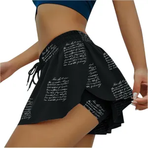 Althletic Shorts for Women Lightweight Baggy High Waisted Drawstring Skorts Casual Elastic Waist Layered Trendy Outfits