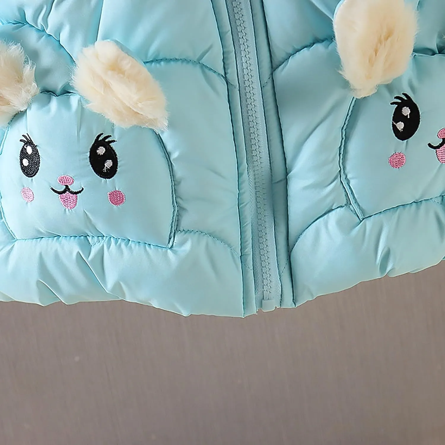 Baby Toddler Winter Fleece Coat Boys Girls Cute Hooded Jackets with Pockets Baby Cotton Padded Outerwear Jacket