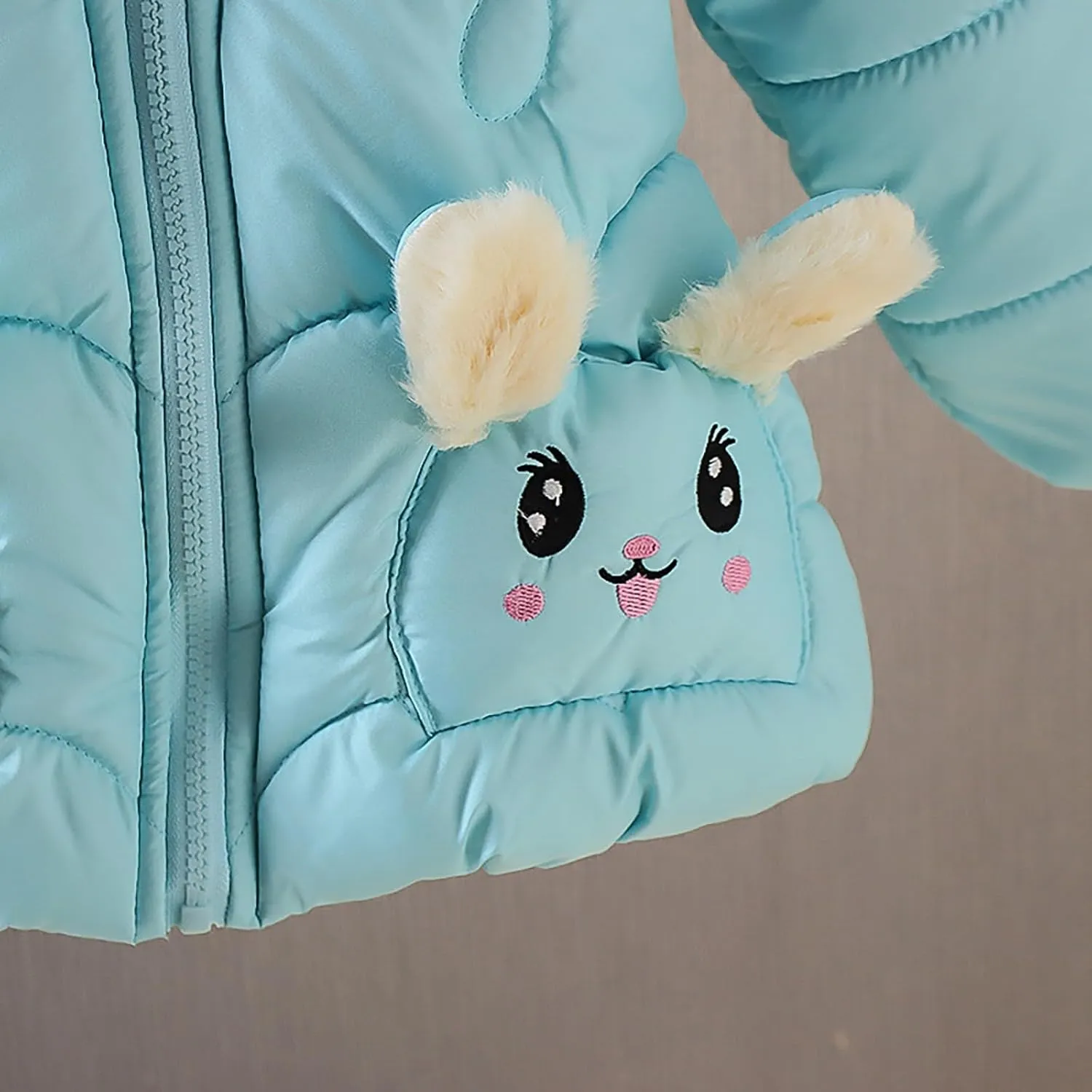 Baby Toddler Winter Fleece Coat Boys Girls Cute Hooded Jackets with Pockets Baby Cotton Padded Outerwear Jacket