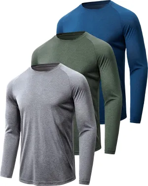 BALENNZ Long Sleeve Tee Shirts for Men - Moisture Wicking Quick Dry Long Sleeve Shirts UV Sun Protection T-Shirts for Running