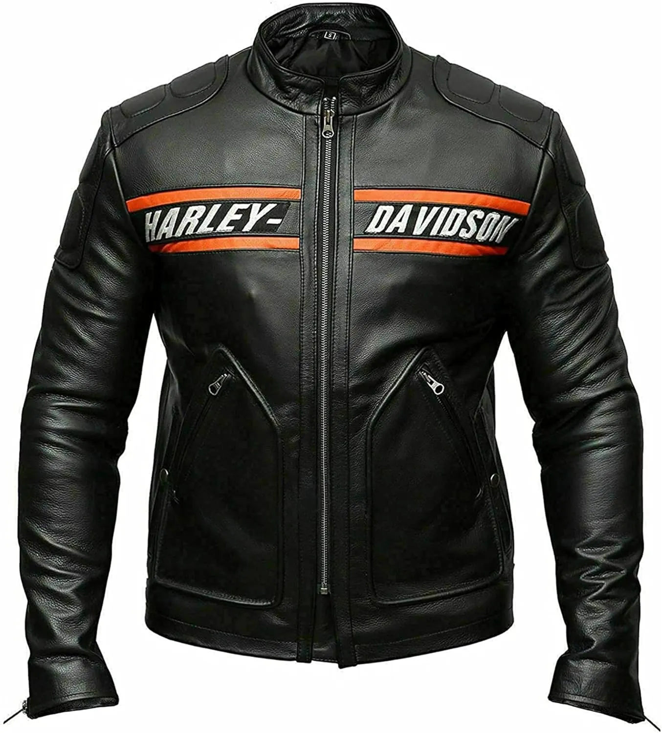 Biker Leather Jacket  HD Bill Goldberg Black Motorcycle Jacket Men  Cafe Racer Leather Jacket Men