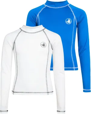 Body Glove Boys Swim Shirt - 2 Pack UPF 50  Sun Protection Quicky Dry Long Sleeve Rash Guard for Boys Kids Swimwear (2T-14)