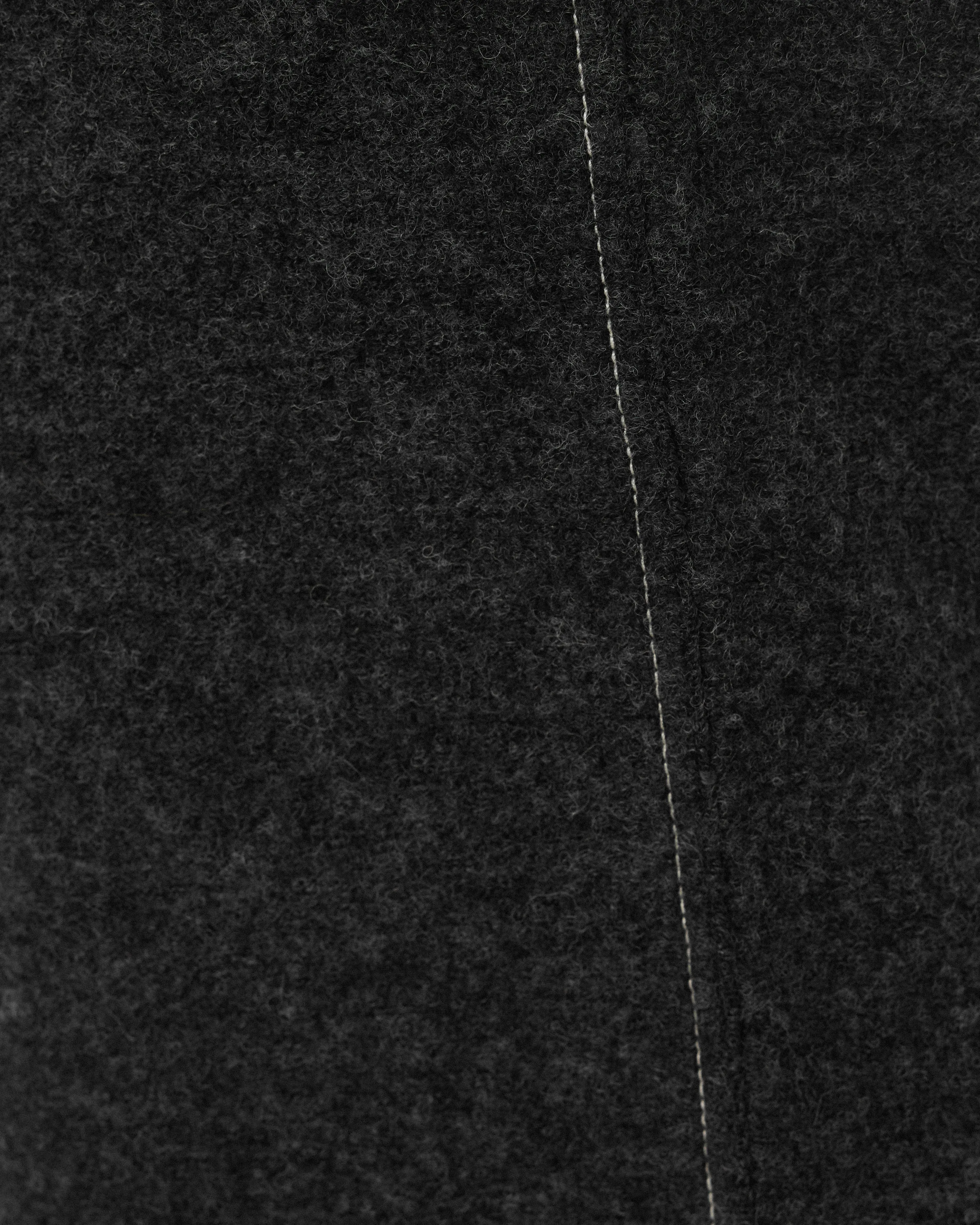 Boiled Wool Blend Trouser | Dark Grey