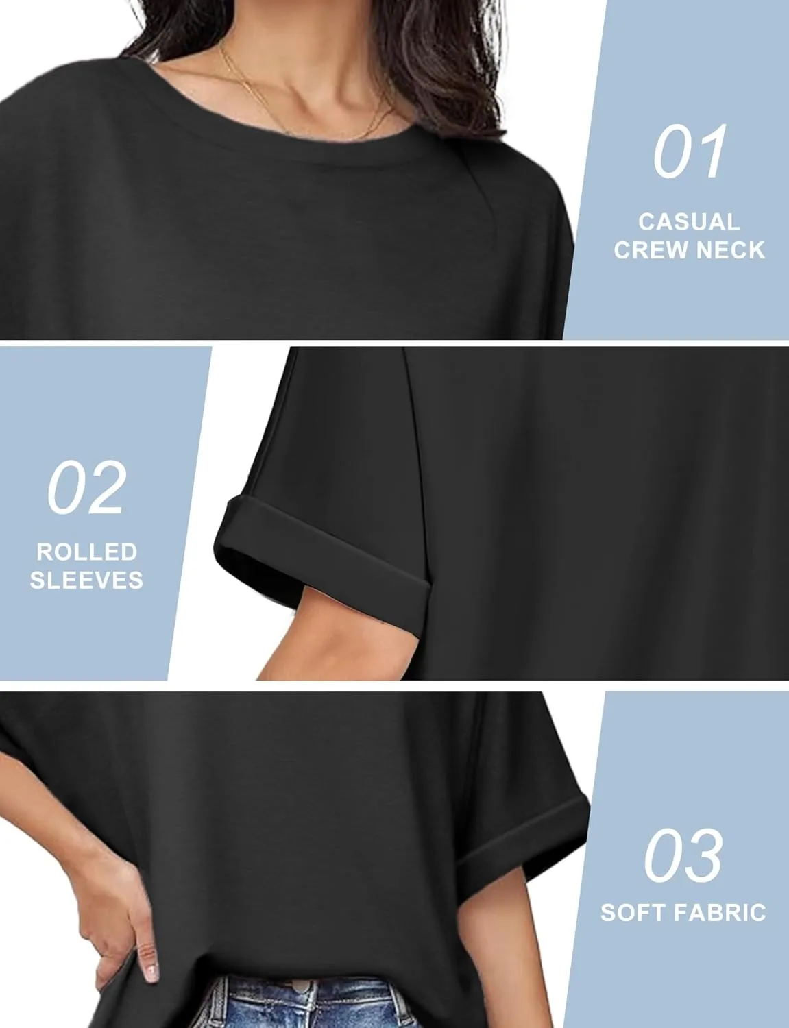 Buauty Womens Oversized Short Sleeve Tshirt, Plus Size Tops Loose Basic Crew Neck Tee, Summer Business Casual Top 2025 Trendy