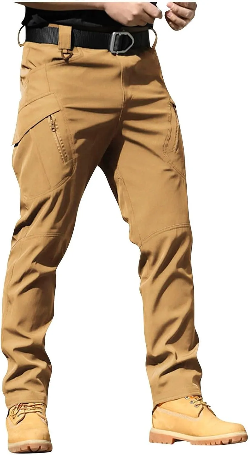 Cargo Pants for Men Baggy Casual Pants Stretch Multi Pockets Stylish Chinos Pants Elastic Waist Outdoor Trousers
