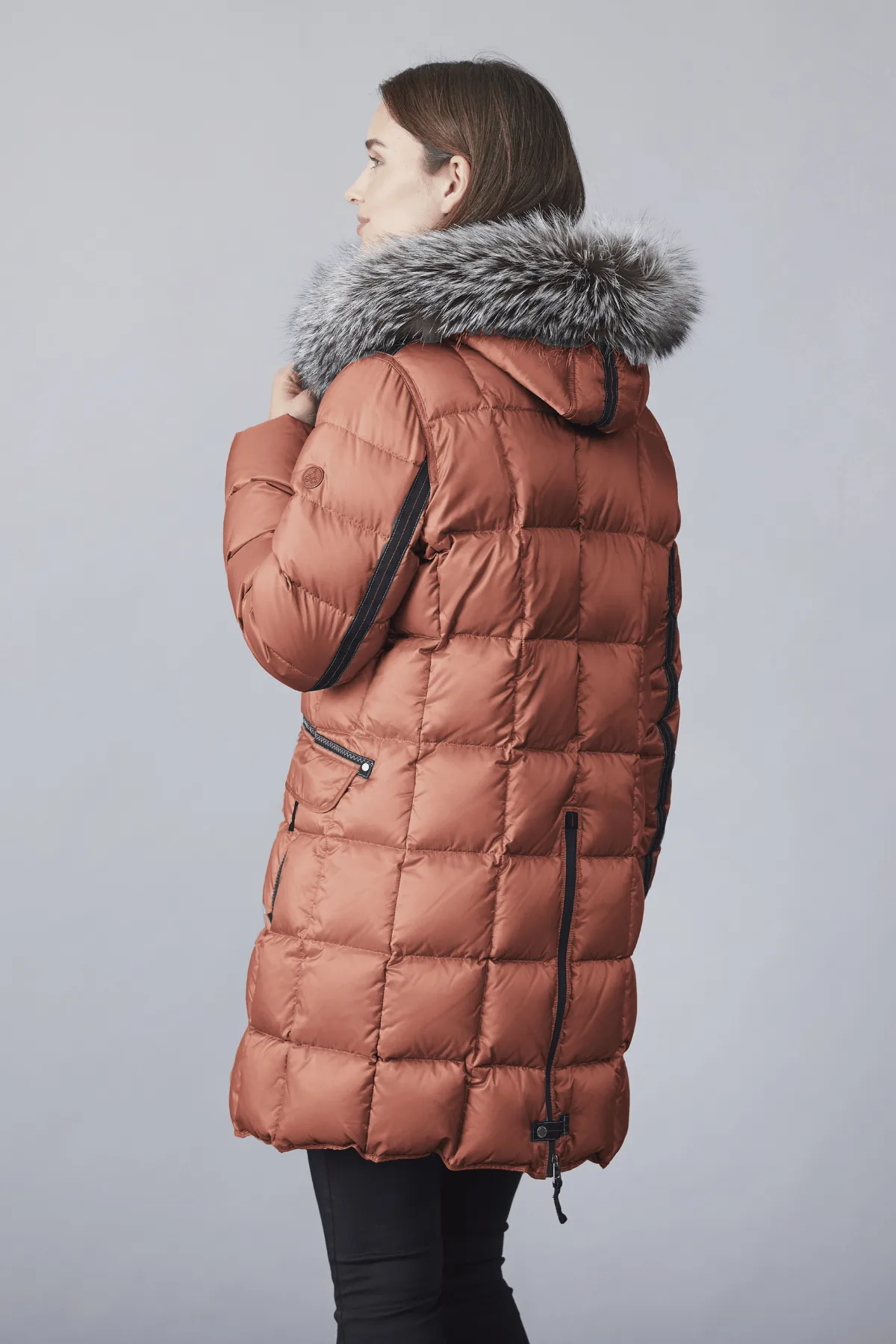 CARYS Down Coat with Detachable Natural Fur Hood 2860