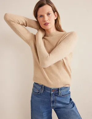 Cashmere Stand Neck Jumper-Chinchilla Melange