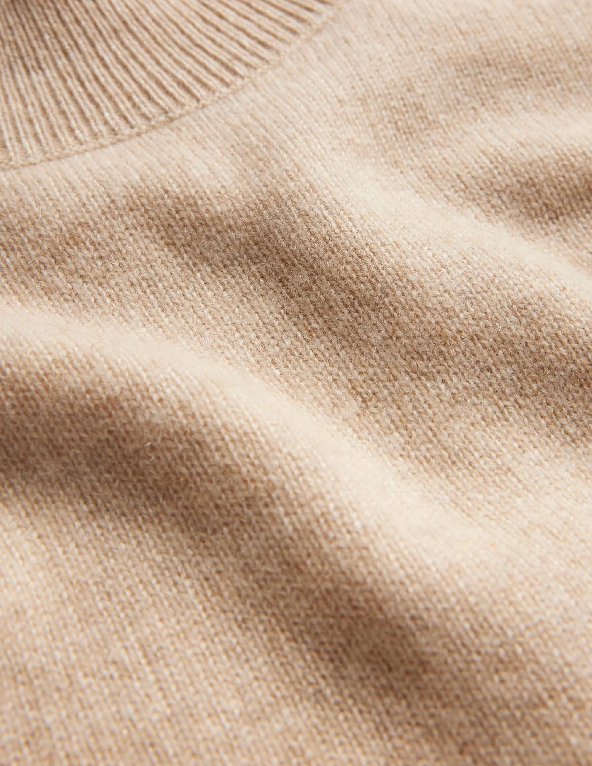 Cashmere Stand Neck Jumper-Chinchilla Melange