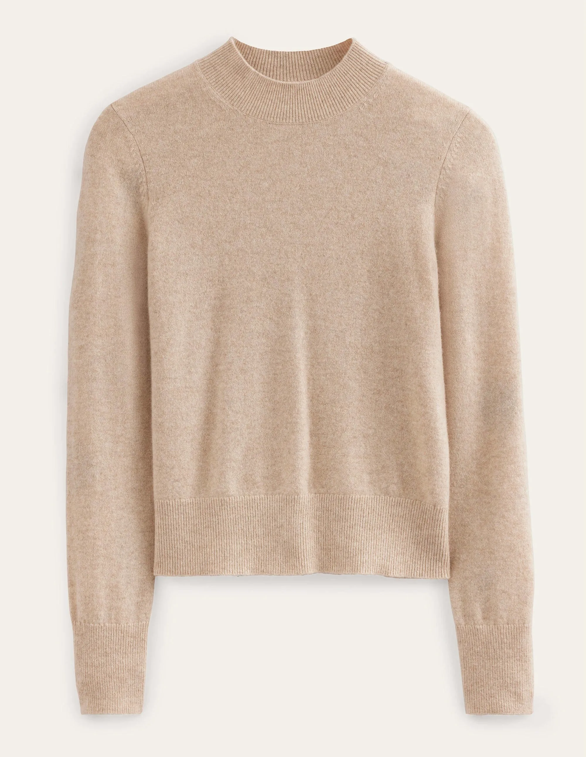 Cashmere Stand Neck Jumper-Chinchilla Melange