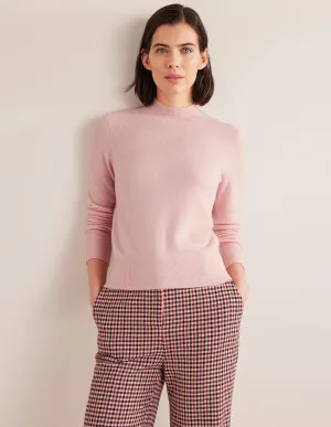 Cashmere Stand Neck Jumper-Marshmallow Pink