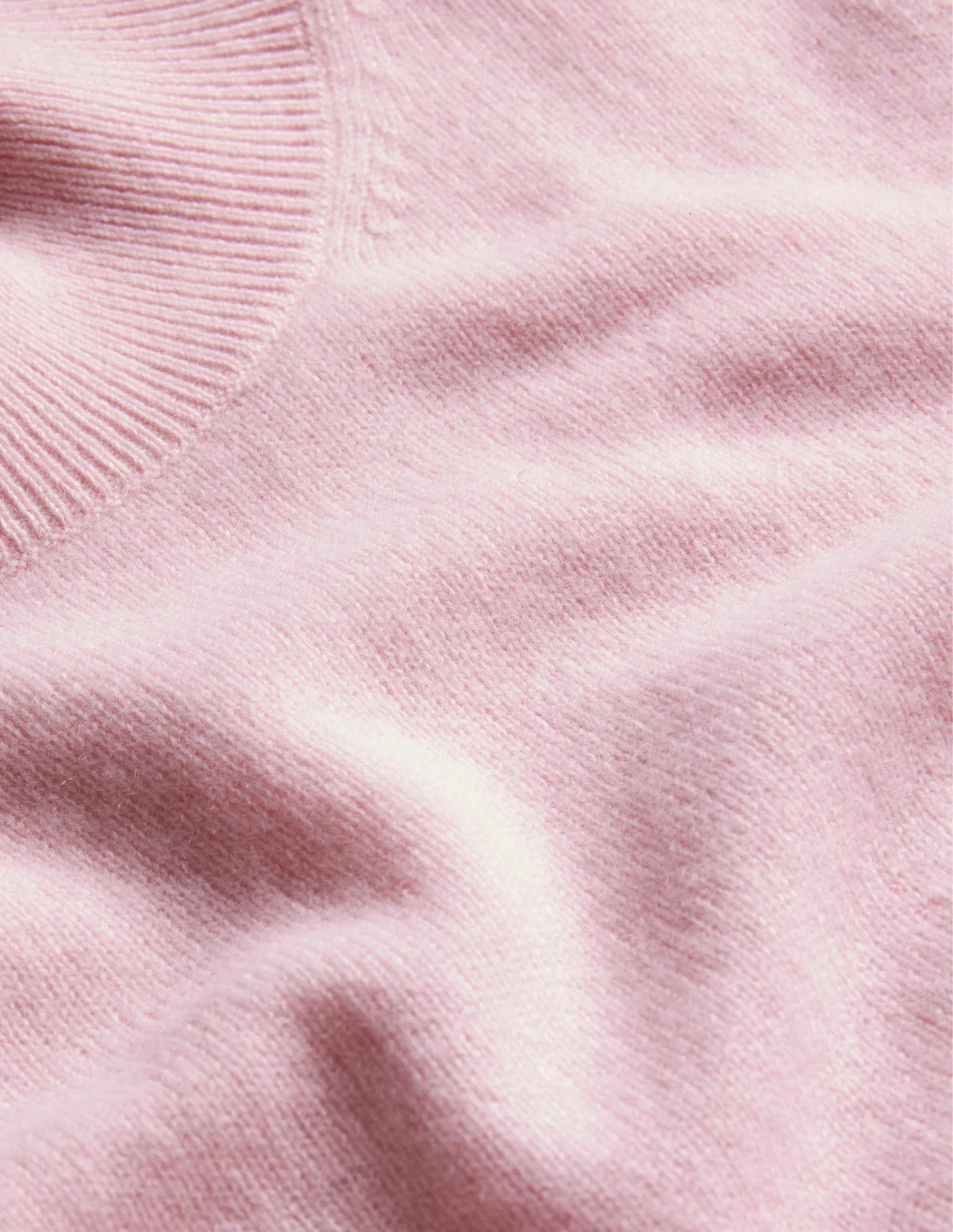 Cashmere Stand Neck Jumper-Marshmallow Pink