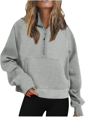 Ceboyel Oversized Sweatshirt for Women Long Sleeve Pullover Tops 1/4 Zip Up Hoodie Y2k Trendy Fall Clothing 2023
