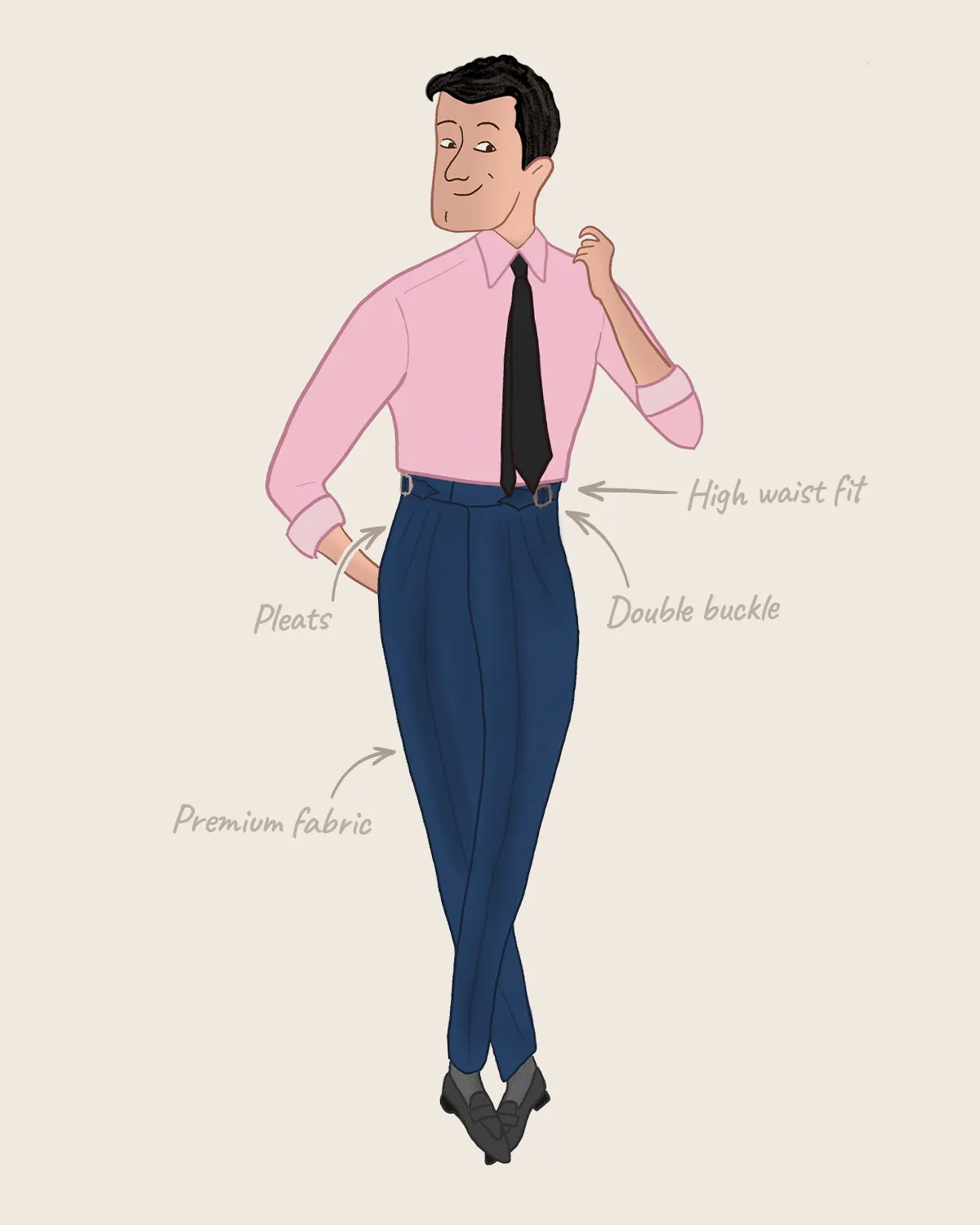 Celestia Wool-Blend Neapolitan Dress Pants - Navy