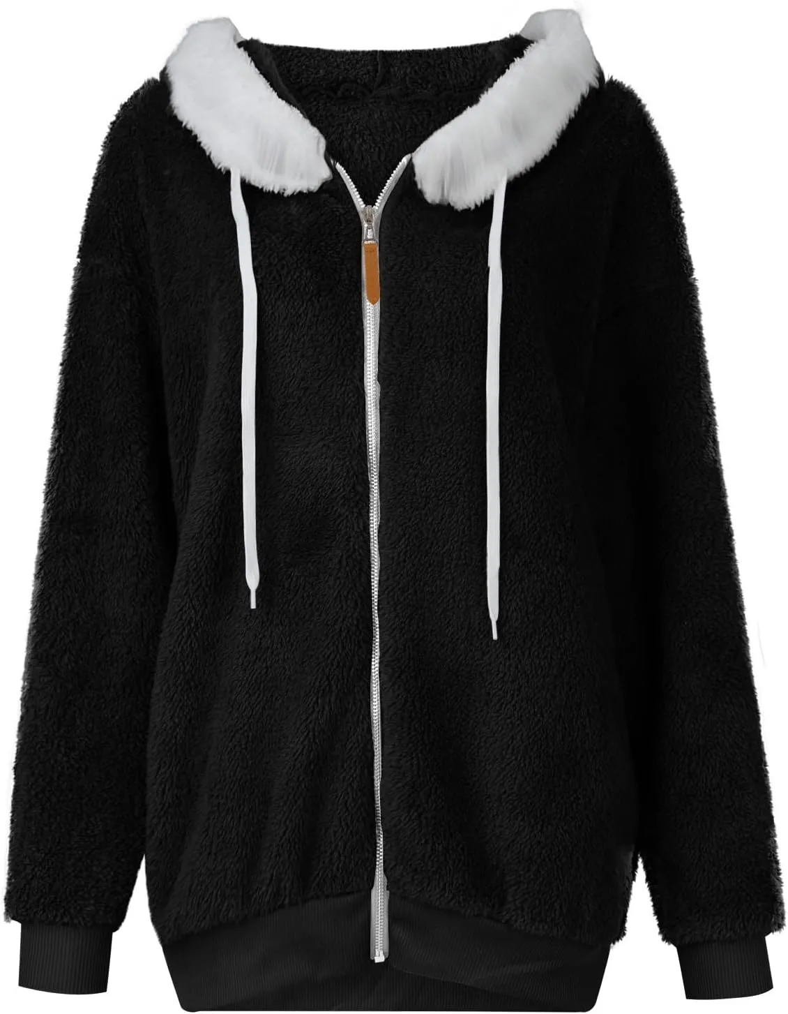 ChicCrate Womens Winter Coats Sherpa Lined Fleece Jacket Cute Zip Up Hoodie Long Sleeve Plus Size Tops Warm Jackets Outerwear