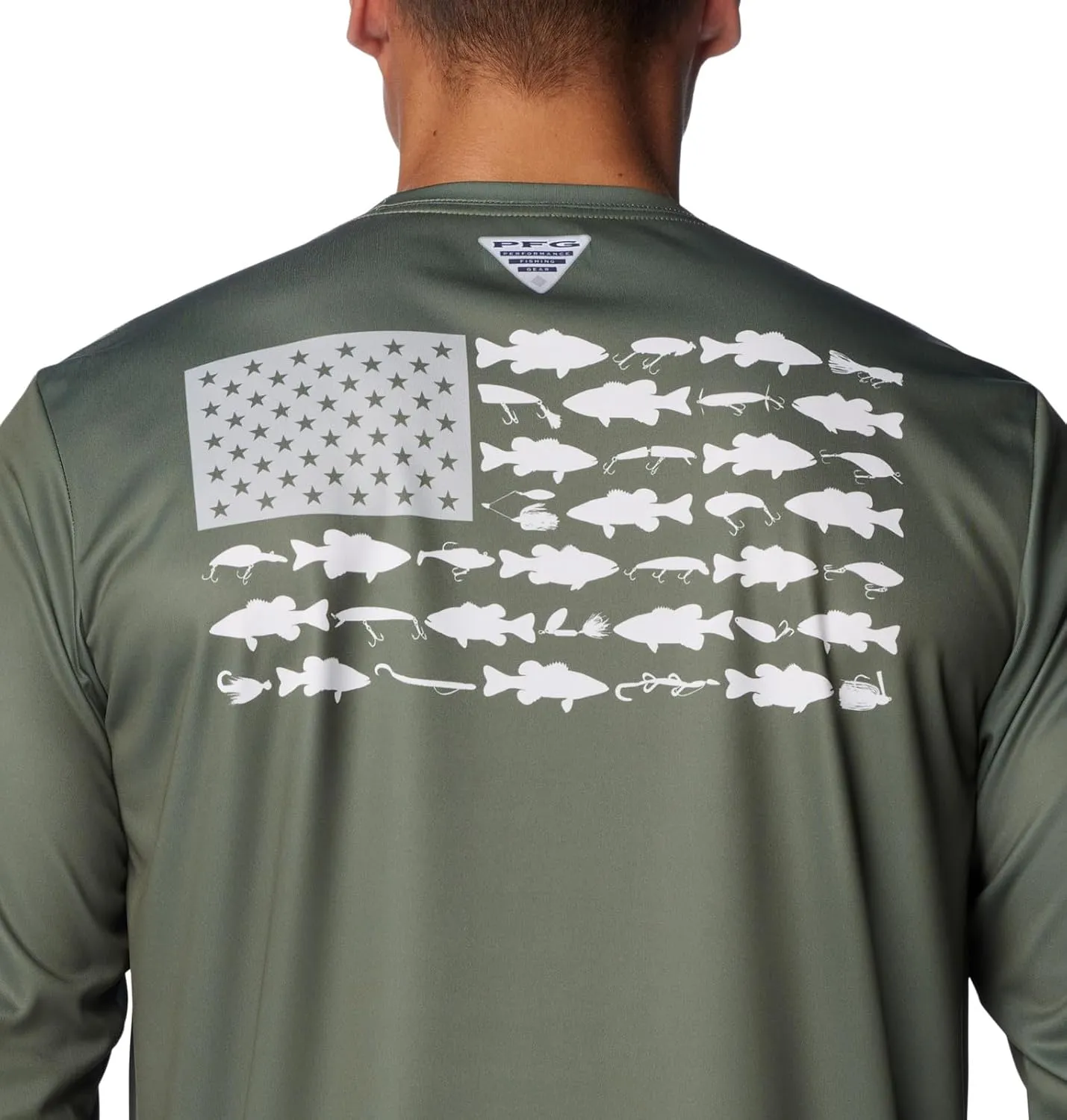 Columbia Men's PFG Terminal Tackle Fish Flag Long Sleeve Fishing Shirt