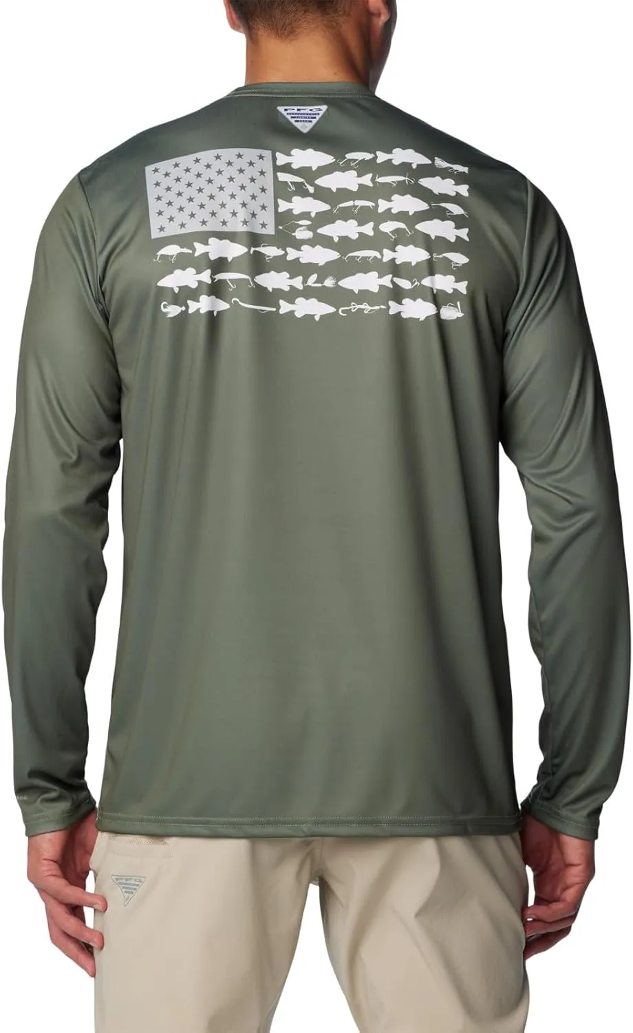 Columbia Men's PFG Terminal Tackle Fish Flag Long Sleeve Fishing Shirt