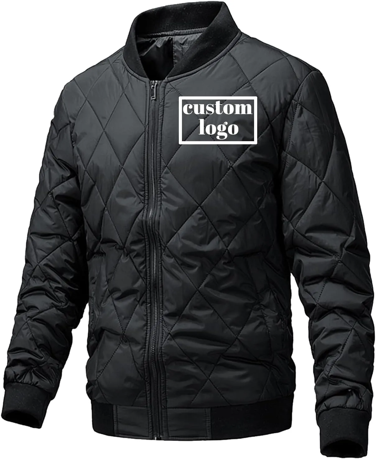 Custom Puffer Jacket Men Lightweight Down Jackets Customize Logo Text Personalized Baseball Coat