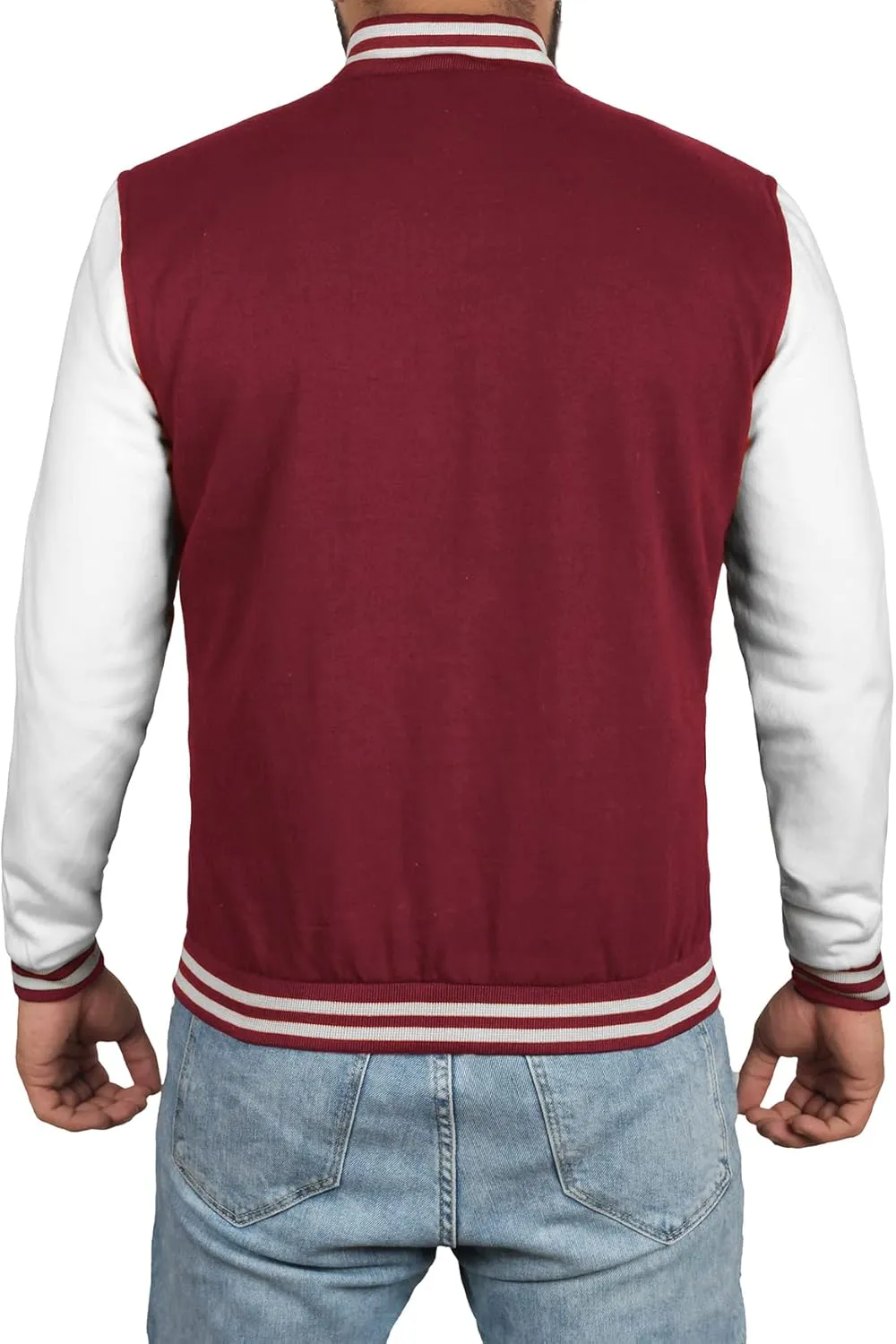 Decrum Varsity Jacket Men - High School Letterman Bomber Style Fleece Baseball Jackets For Men