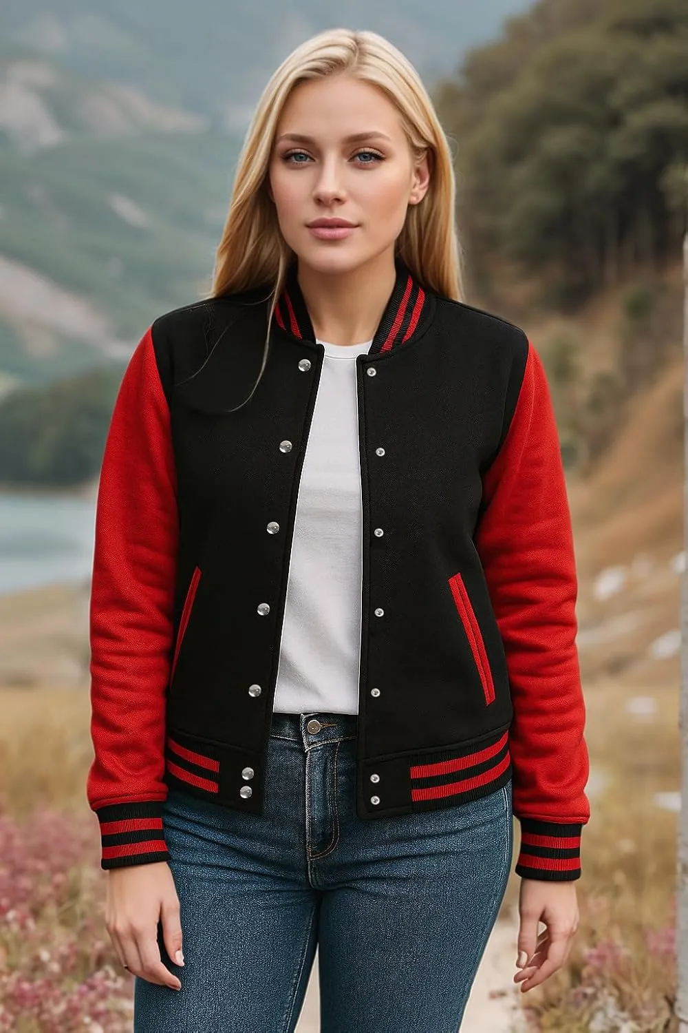Decrum Varsity Jacket Women - Trendy Womens Letterman Jackets Highschool Baseball Bomber