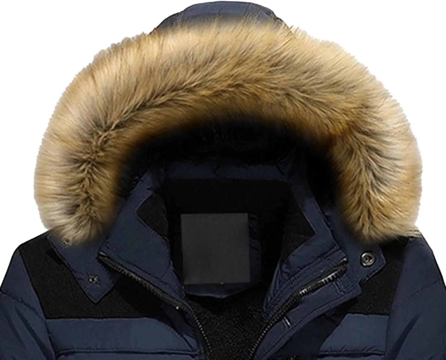 DGHM-JLMY Men's Cotton-Padded Jacket Coat Fur Collar Detachable Hooded Outerwear Casual Sherpa Fleece Lined Puffer Jackets