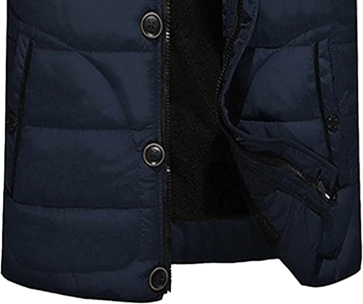 DGHM-JLMY Men's Cotton-Padded Jacket Coat Fur Collar Detachable Hooded Outerwear Casual Sherpa Fleece Lined Puffer Jackets
