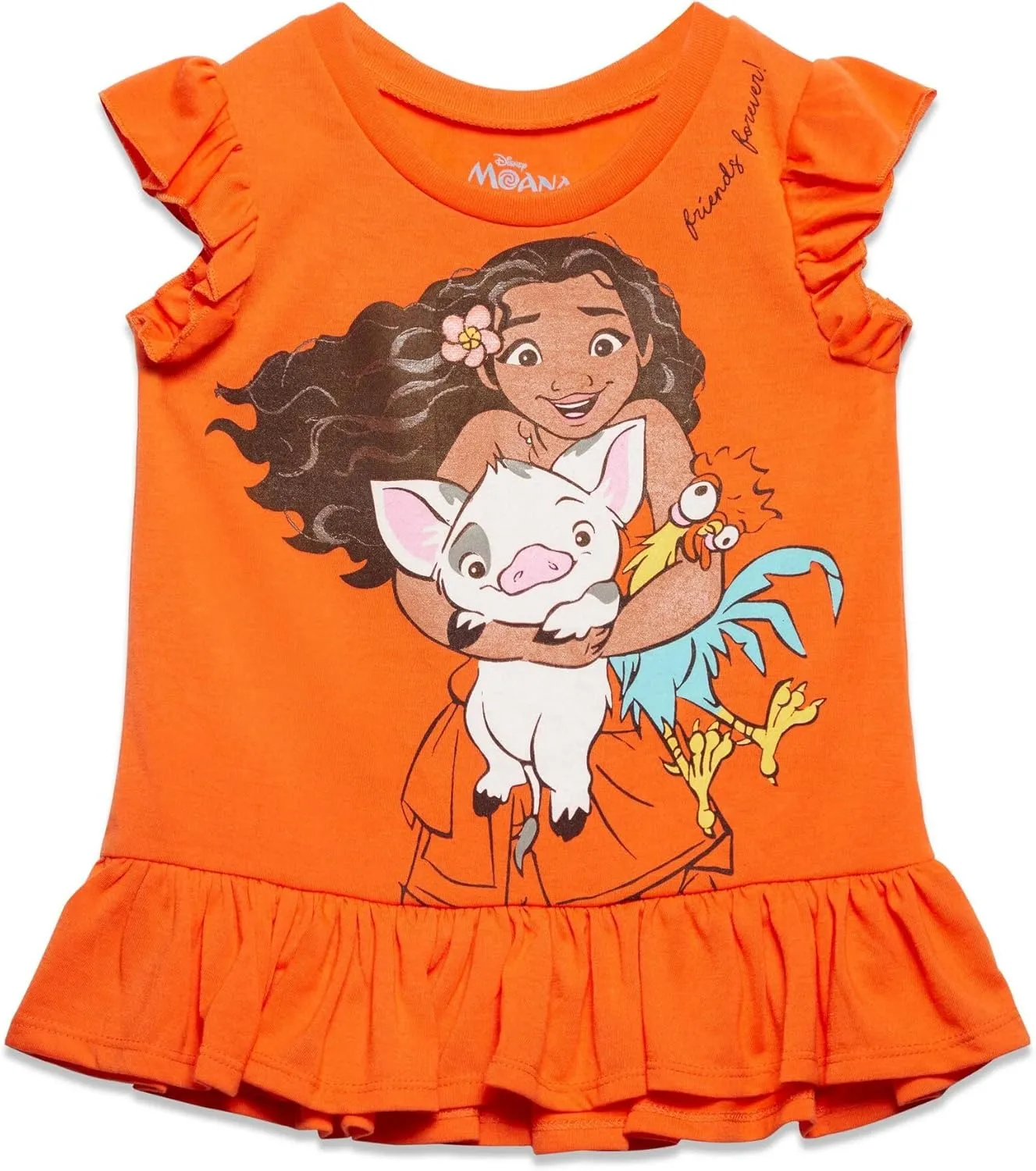 Disney Moana Graphic T-Shirt and Leggings Outfit Set - Coral