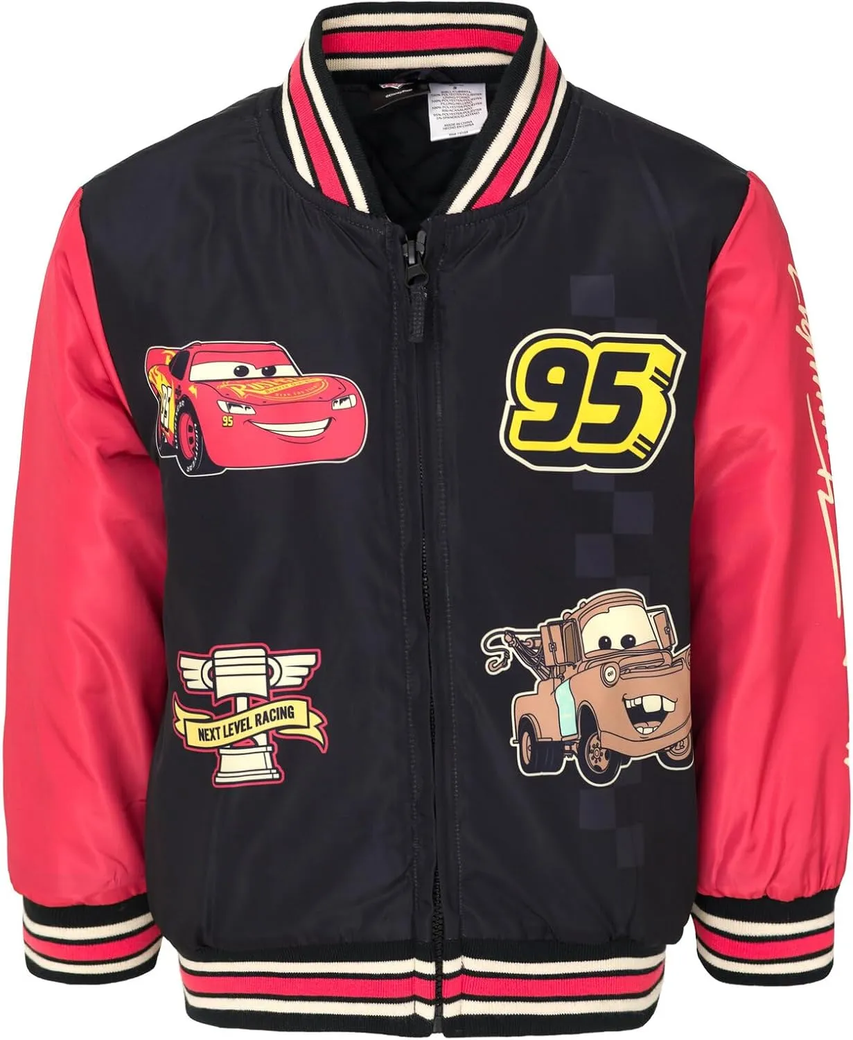 Disney Toy Story Cars Zip Up Varsity Bomber Jacket Toddler to Little Kid Sizes (2T - 7-8)