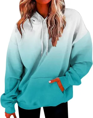 DOLKFU Women's Tie Dye Oversized Hoodies Rainbow Pullover Shirt Cute Long Sleeve Sweatshirts Teen Girls Trendy Clothes 2023