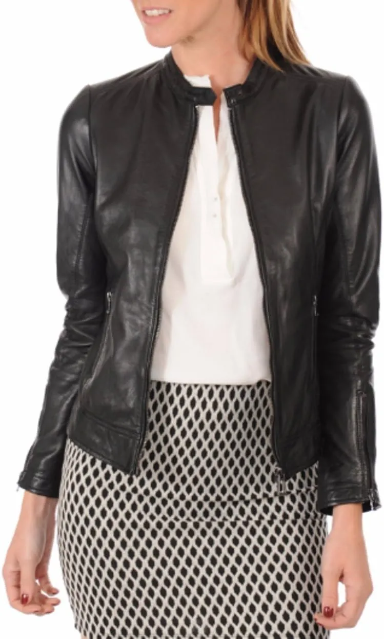 EXCENT OUTERWEAR Womens leather jackets Motorcycle Bomber Biker Real leather jacket women