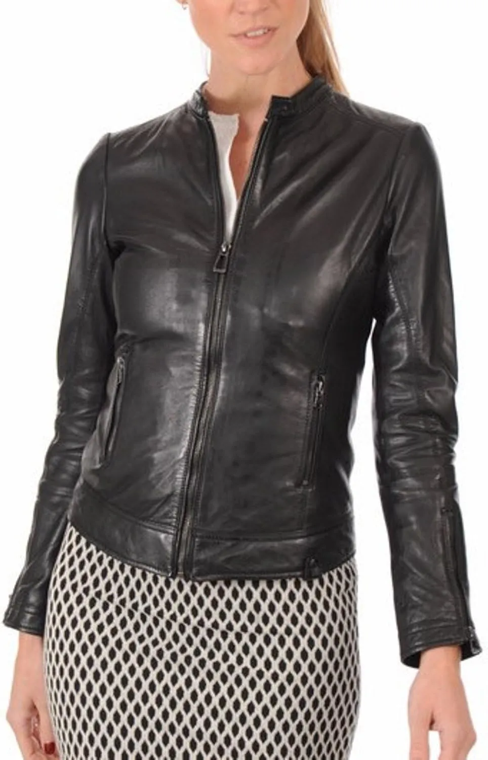 EXCENT OUTERWEAR Womens leather jackets Motorcycle Bomber Biker Real leather jacket women
