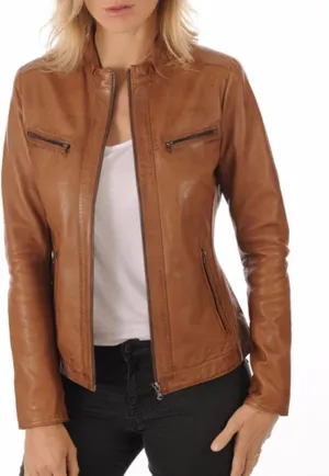EXCENT OUTERWEAR Womens leather jackets Motorcycle Bomber Biker Real leather jacket women