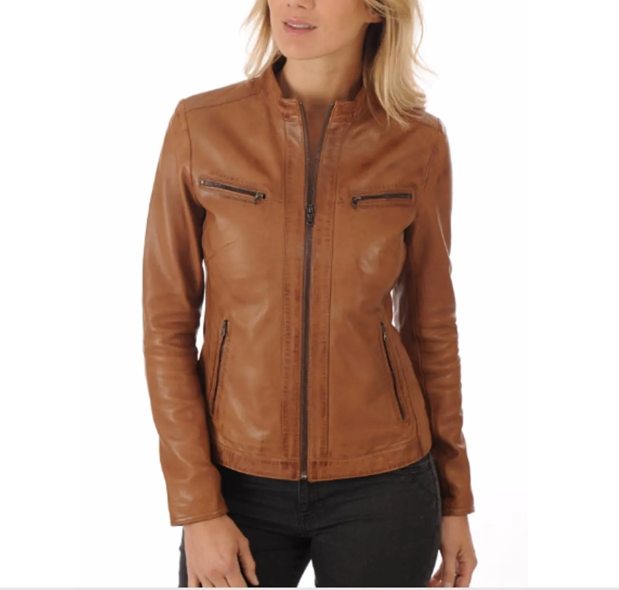 EXCENT OUTERWEAR Womens leather jackets Motorcycle Bomber Biker Real leather jacket women