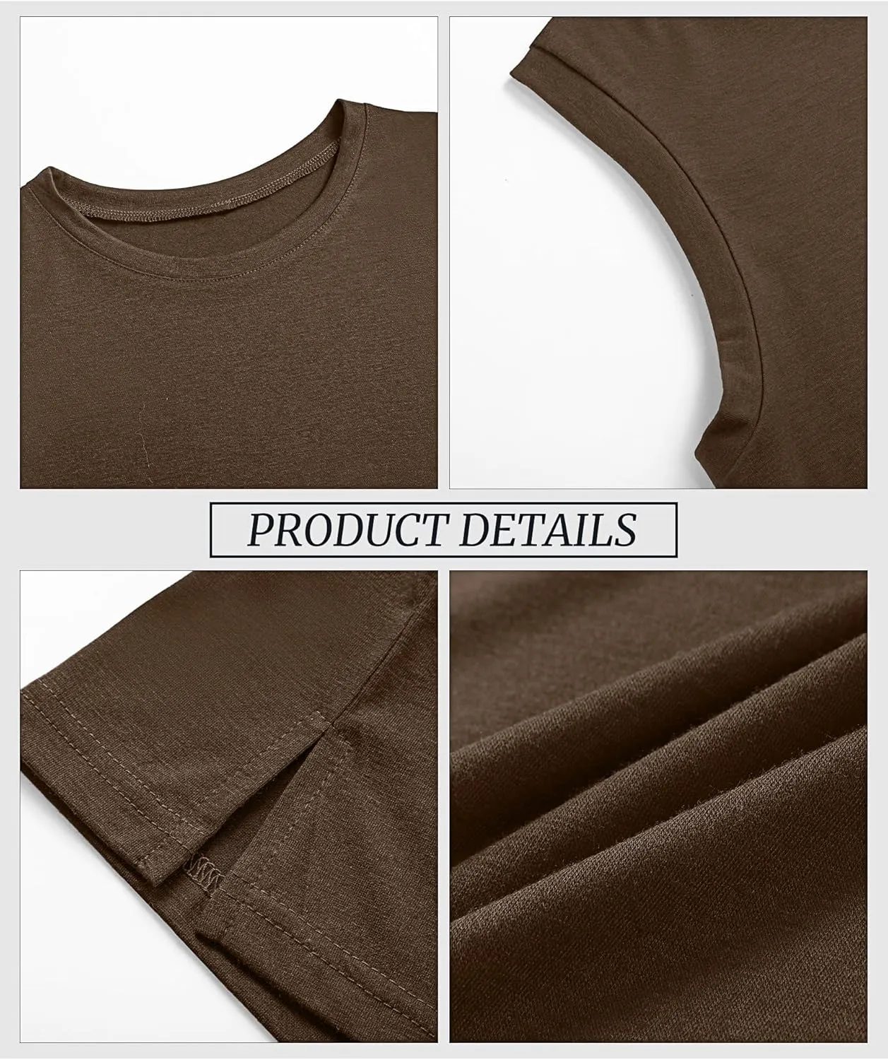 Ficerd 4 Pack Women's Sleeveless Tops, Casual Summer Loose Fit T Shirts Solid Color Tunic Tank Tops Ladies' Crew Neck Tee