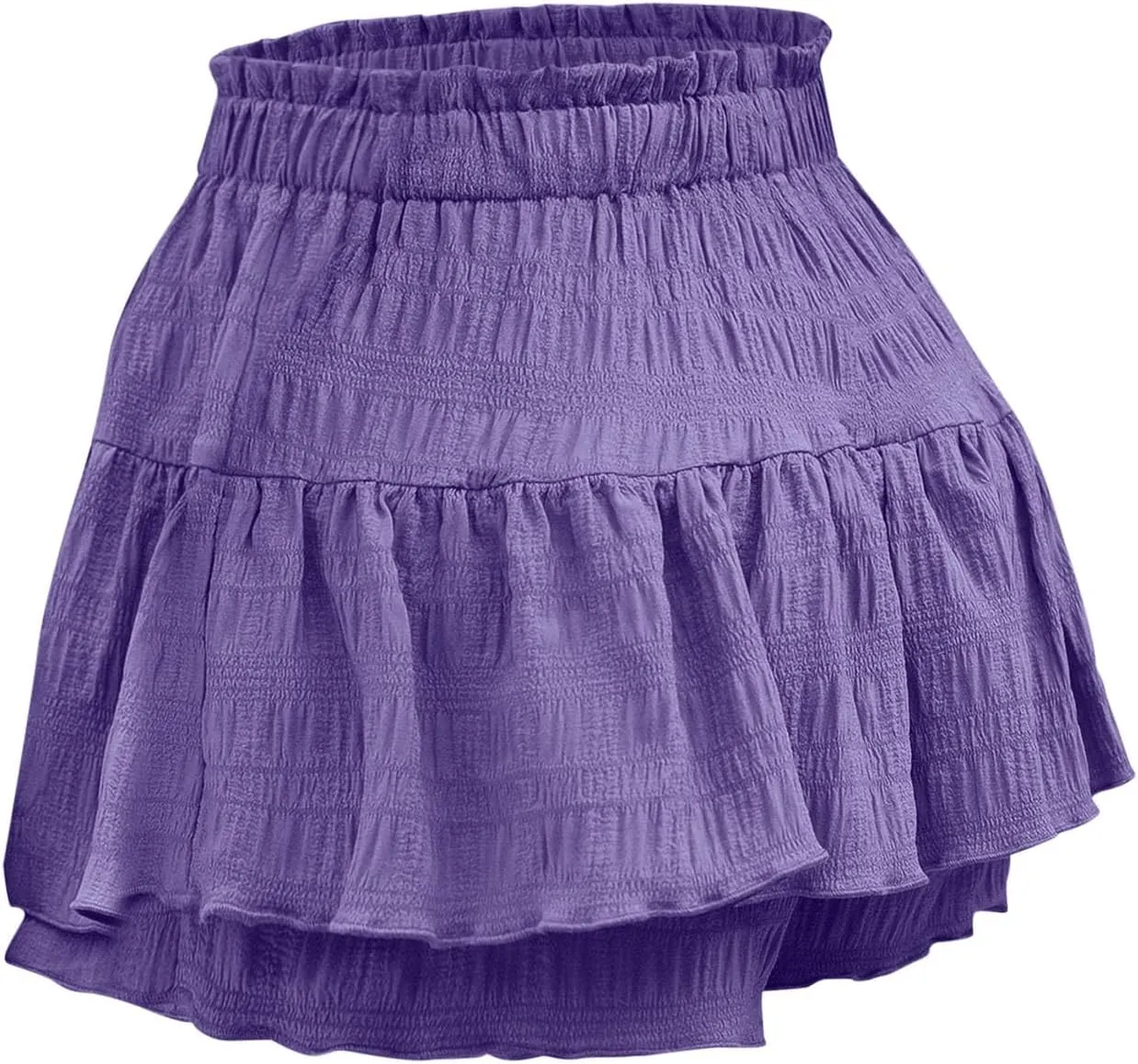 Flowy Shorts for Women Ruffle Tiered Summer Shorts A Line Beach Shorts High Waisted Golf Skorts Mini Tennis Skirt