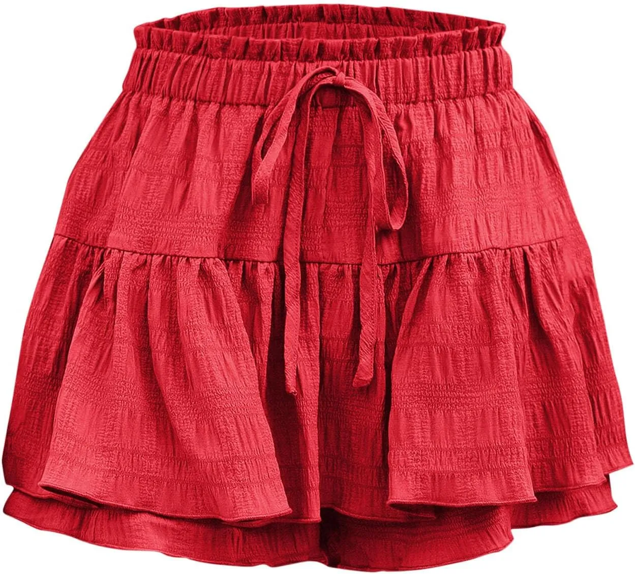 Flowy Shorts for Women Ruffle Tiered Summer Shorts A Line Beach Shorts High Waisted Golf Skorts Mini Tennis Skirt