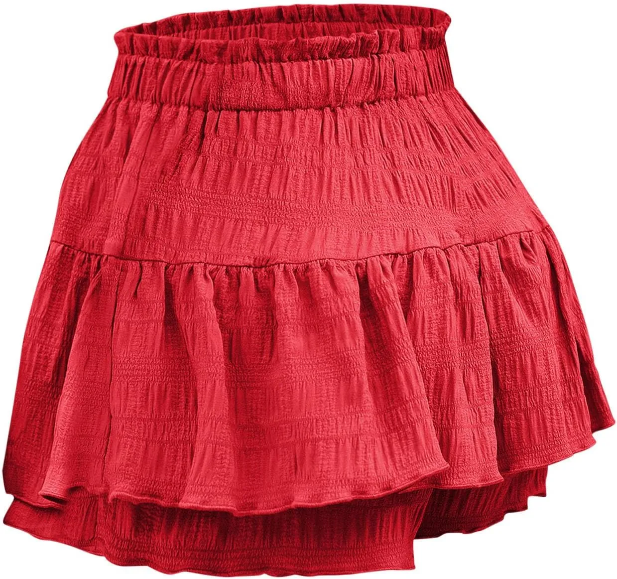 Flowy Shorts for Women Ruffle Tiered Summer Shorts A Line Beach Shorts High Waisted Golf Skorts Mini Tennis Skirt