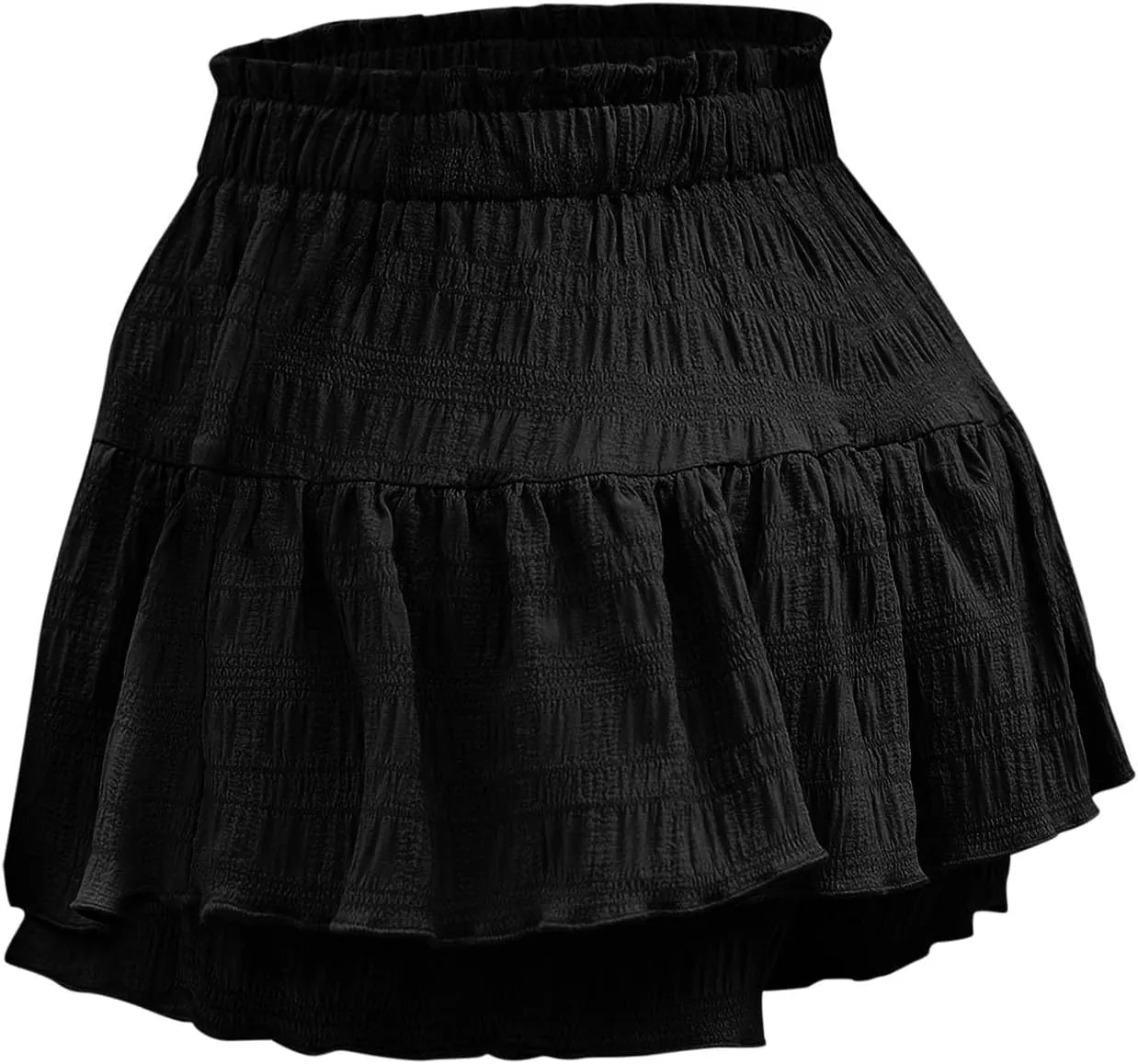 Flowy Shorts for Women Ruffle Tiered Summer Shorts A Line Beach Shorts High Waisted Golf Skorts Mini Tennis Skirt