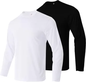 Gary Com Men Long Sleeve T-Shirts Pack Quick Dry Athletic Running Activewear Workout Tee Shirts for Men Crew Neck Tops