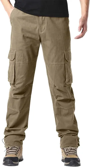 GIERIDUC Straight Leg Cargo Pants for Mens Home Workout Equipment for Men Brown Dress Pants Slim Fit Big and Tall Mens Pants