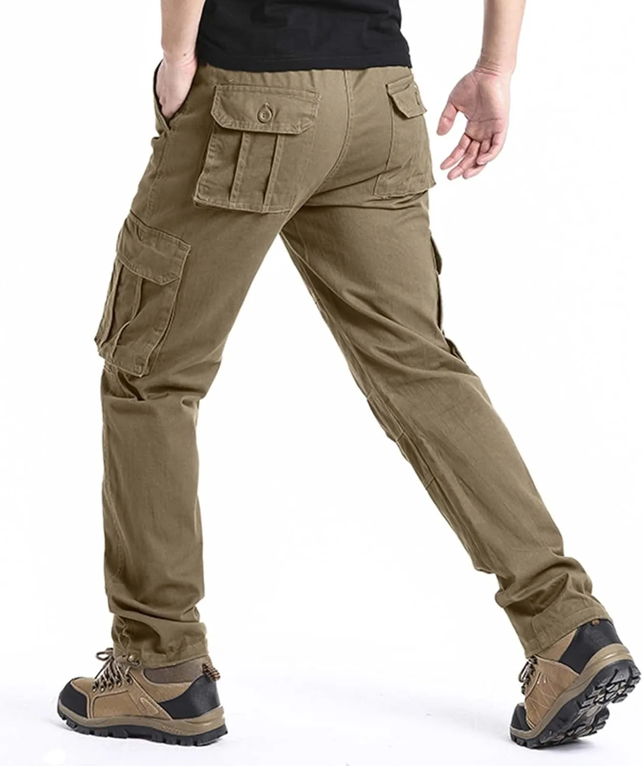 GIERIDUC Straight Leg Cargo Pants for Mens Home Workout Equipment for Men Brown Dress Pants Slim Fit Big and Tall Mens Pants