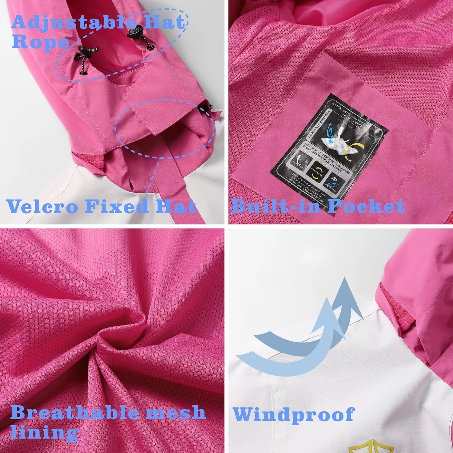 GIISAM Rain Jacket for Women, Women's Waterproof Lightweight Rain Jackets Packable Raincoat Windbreaker Coat with Hood