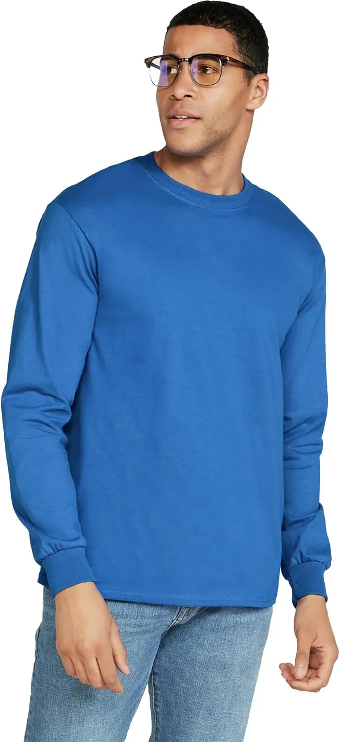Gildan Unisex Adult Ultra Cotton Long Sleeve T-Shirt, Style G2400, Multipack
